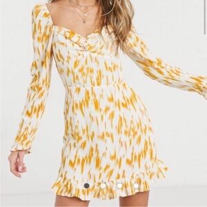 NWT Revolve RAHI Long Sleeve Smocked Bailey Mini Dress size XL